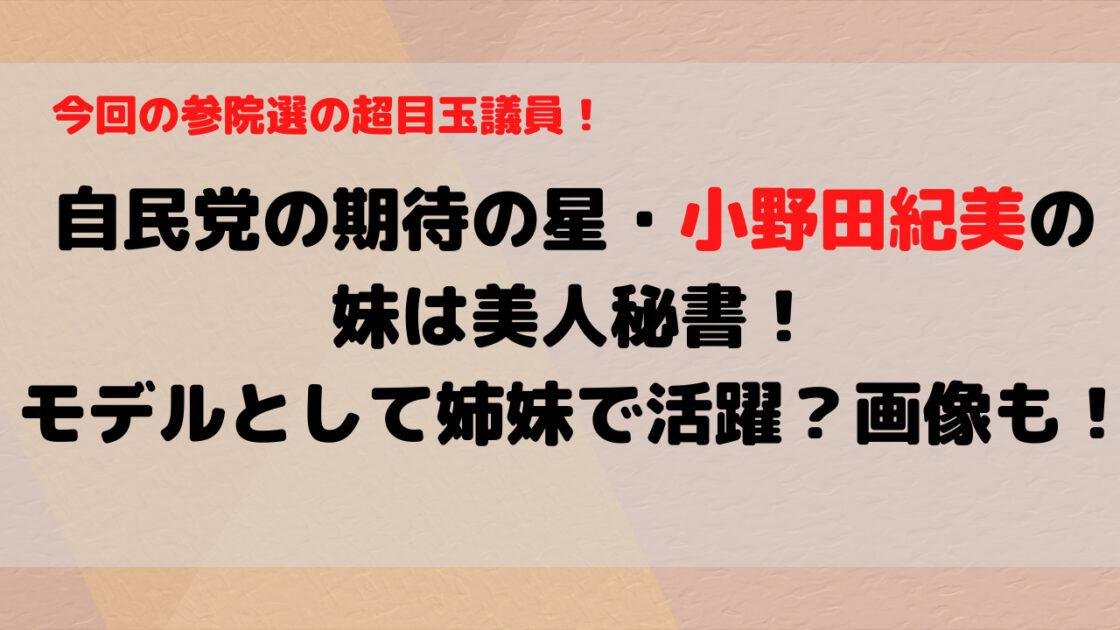 小野田紀美の妹は美人秘書 モデルとして姉妹で活躍 画像も もんのトレンドニュース